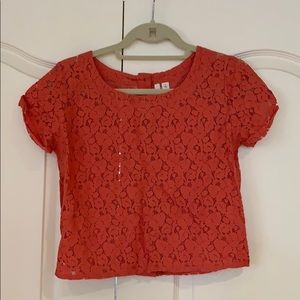 Orange lacy short sleeve